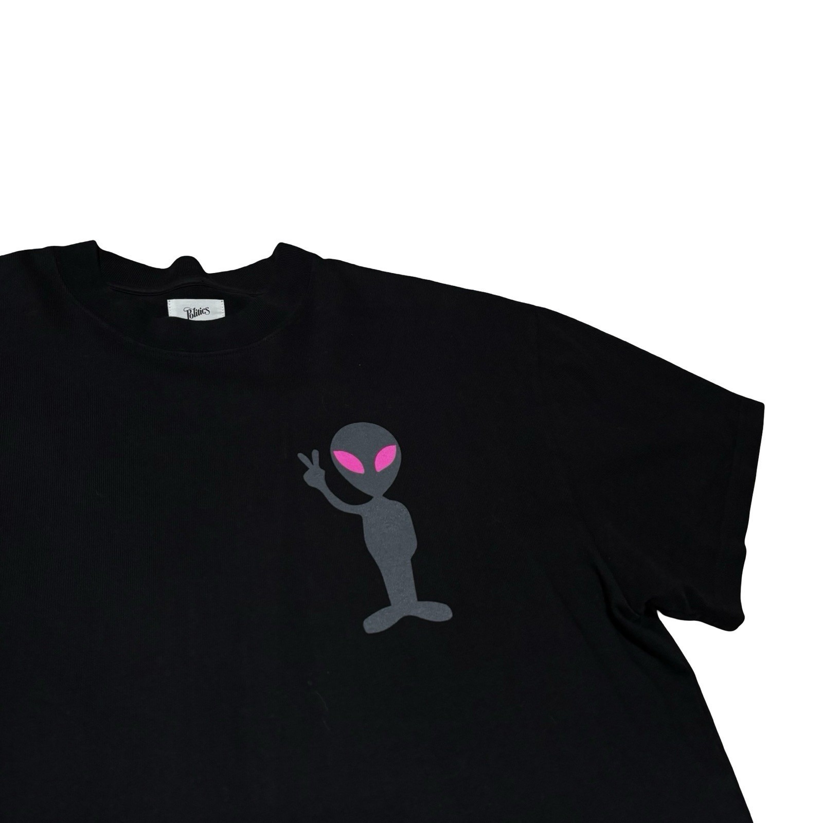 Sneaker Politics Men's Alien Peace Logo Short Sleeve Sweater Black Cotton Xxl — image 3 of 5